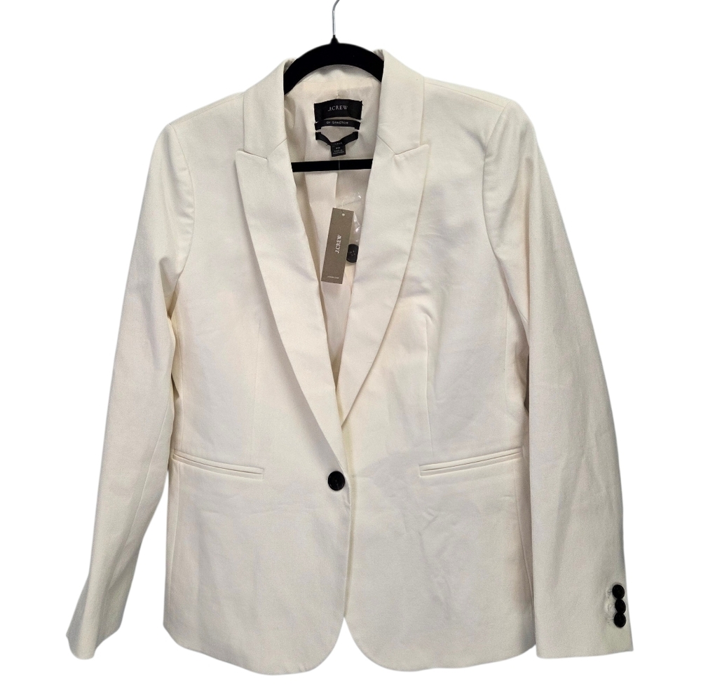 J. Crew Parke Bi Stretch Blazer Ivory White Blazer Size 10 New! - Picture 2 of 7